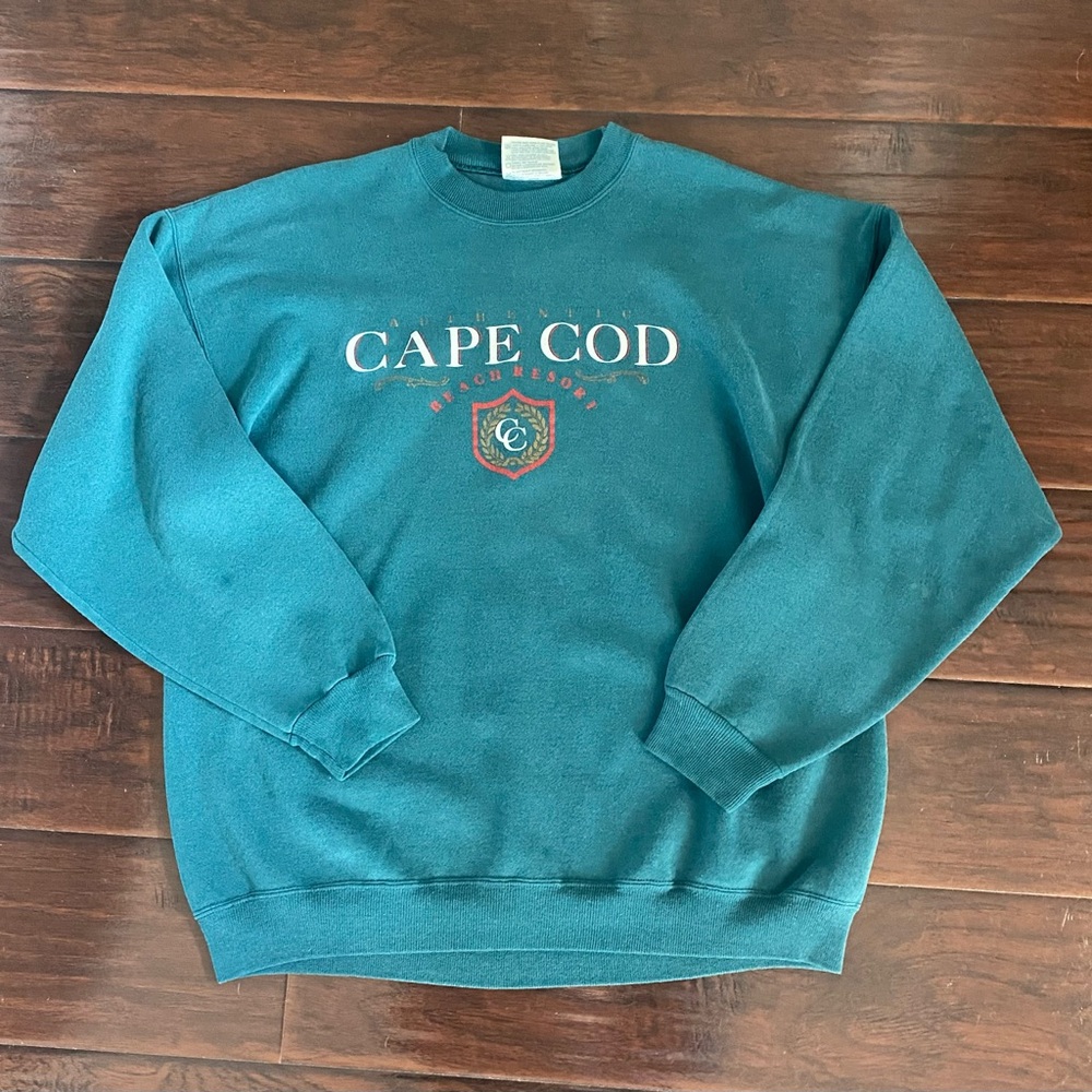 Vintage Teal Crewneck Cape Cod Sweater